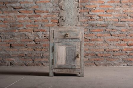 Velador madera reciclada tonos pasteles