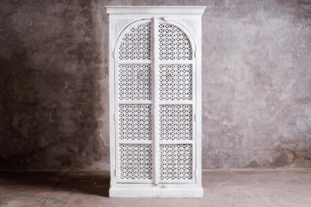 Cabinet Hindu Blanco Tallado