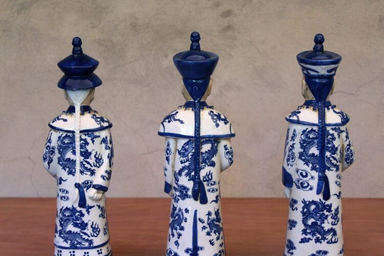 Trio Dinastía china azul y blanco - Imagen 6