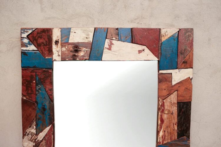 Espejo patchwork maderas - Imagen 3