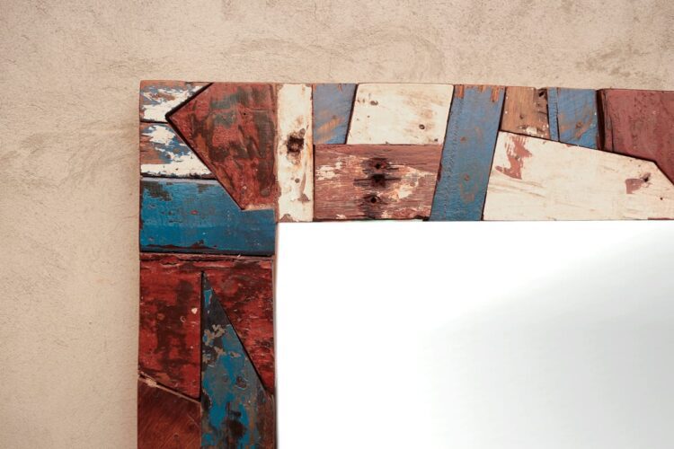 Espejo patchwork maderas - Imagen 4