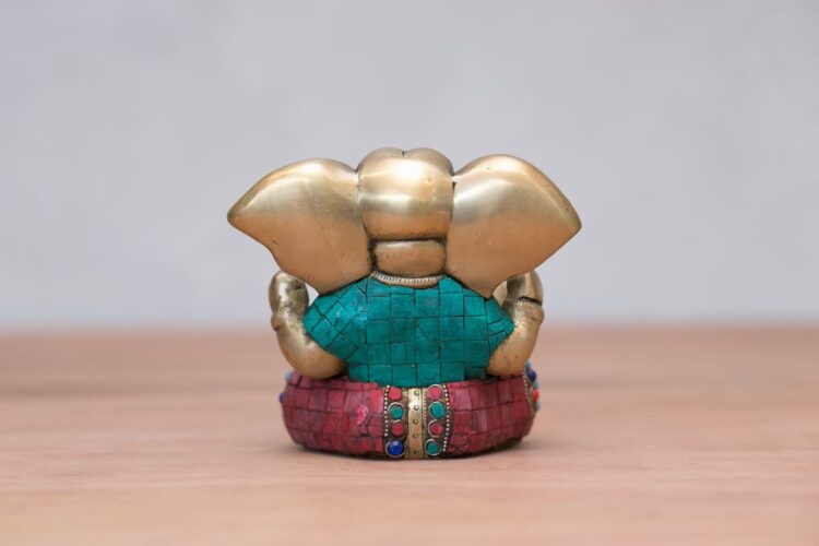Ganesh grande bronce y piedras - Imagen 3