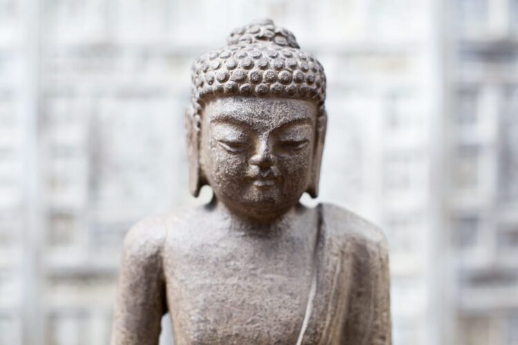 Figura Buda de piedra 42 cms - Imagen 2