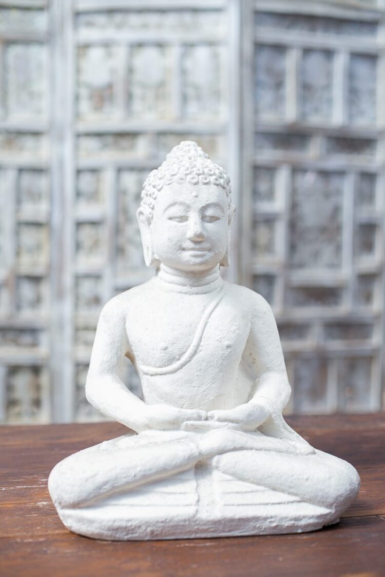 Buda piedra blanco - Imagen 3