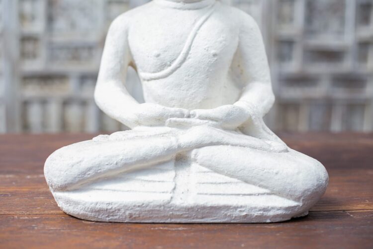 Buda piedra blanco - Imagen 4