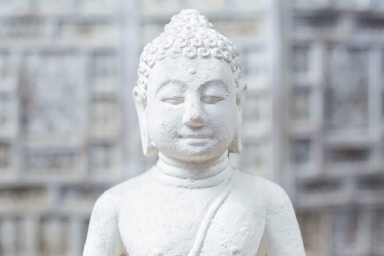 Buda piedra blanco - Imagen 2