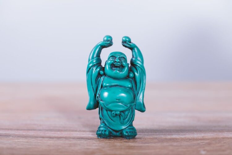 Buda sonriente turquesa - Imagen 4