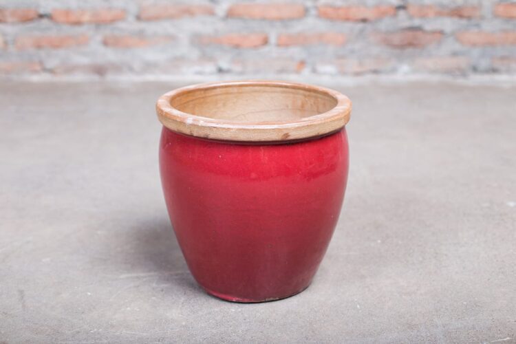 Macetero rojo con cuello - Imagen 4