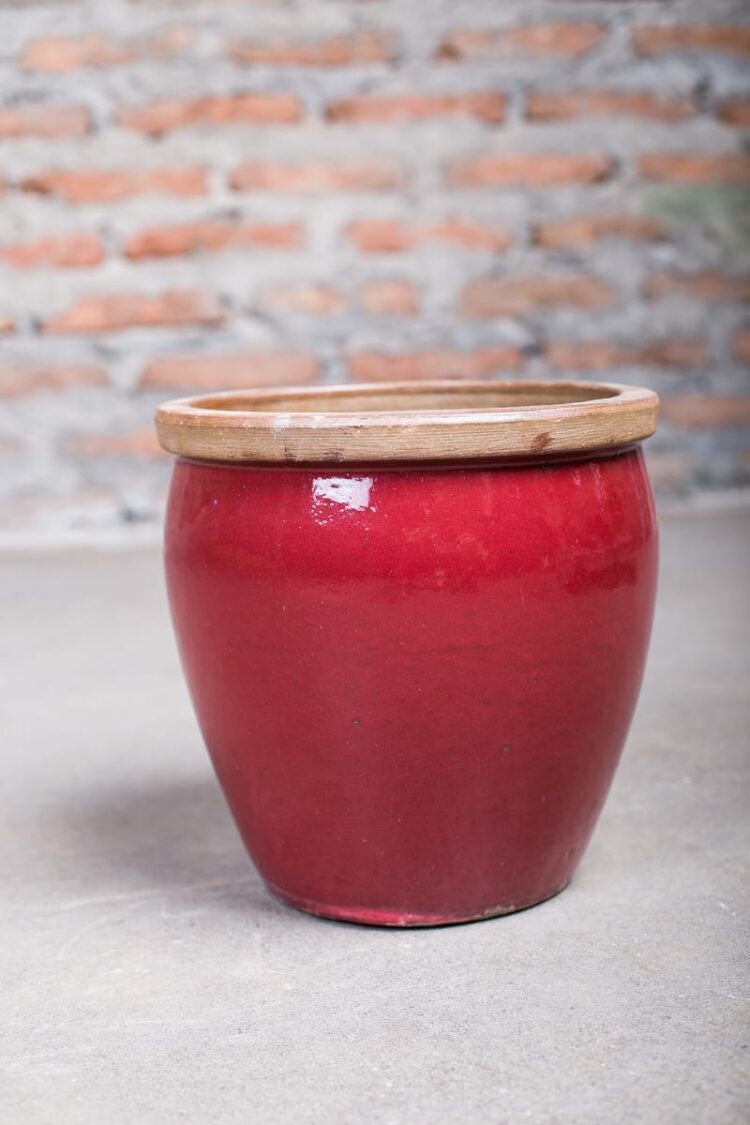 Macetero rojo con cuello - Imagen 3