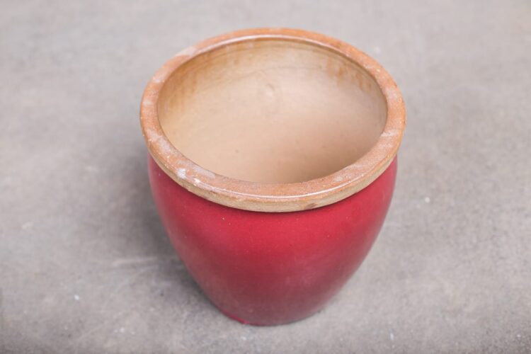 Macetero rojo con cuello - Imagen 2
