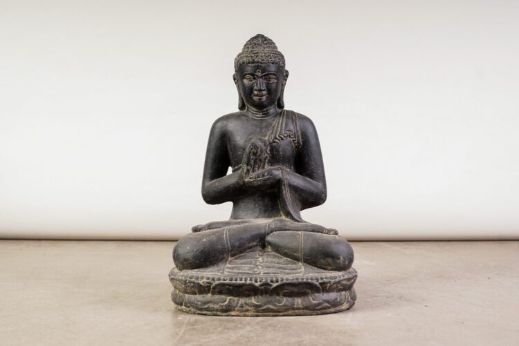Figura Buda loto de Piedra Reconstituida