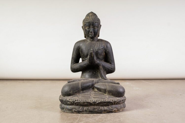 Figura Buda loto de Piedra Reconstituida