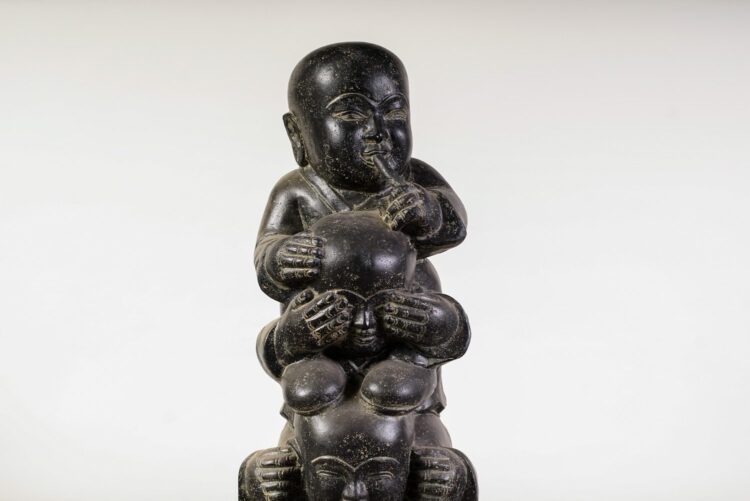 Figura Monjes Sabios Shaolin Piedra Reconstituida - Imagen 2