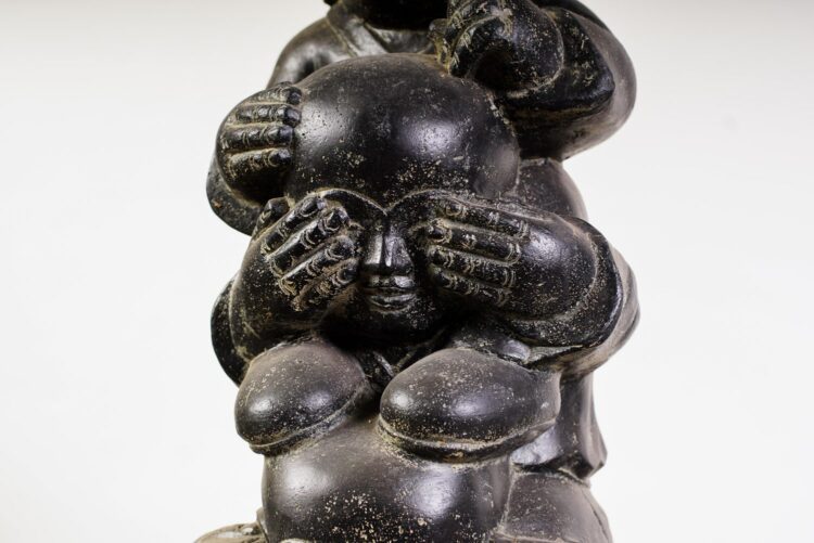Figura Monjes Sabios Shaolin Piedra Reconstituida - Imagen 4