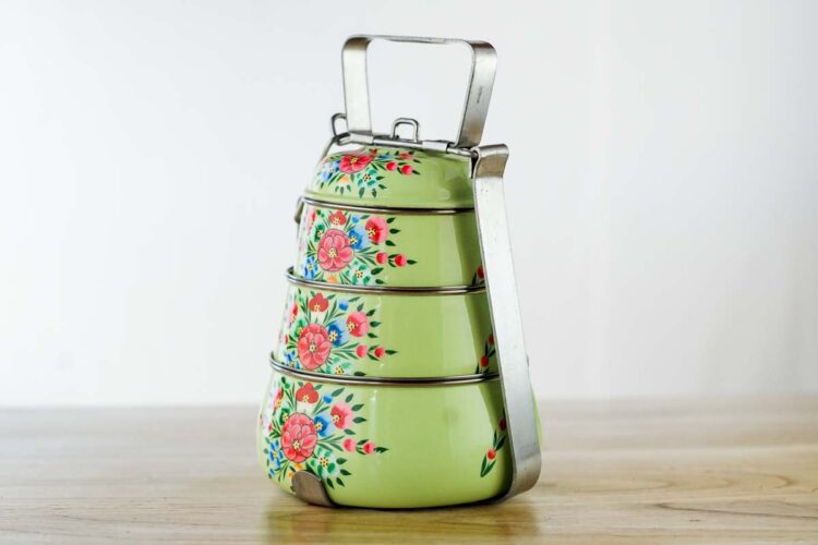 Porta vianda esmaltada verde