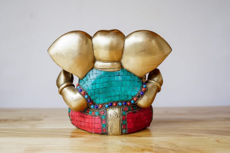 Ganesha de bronce y piedra - Imagen 4