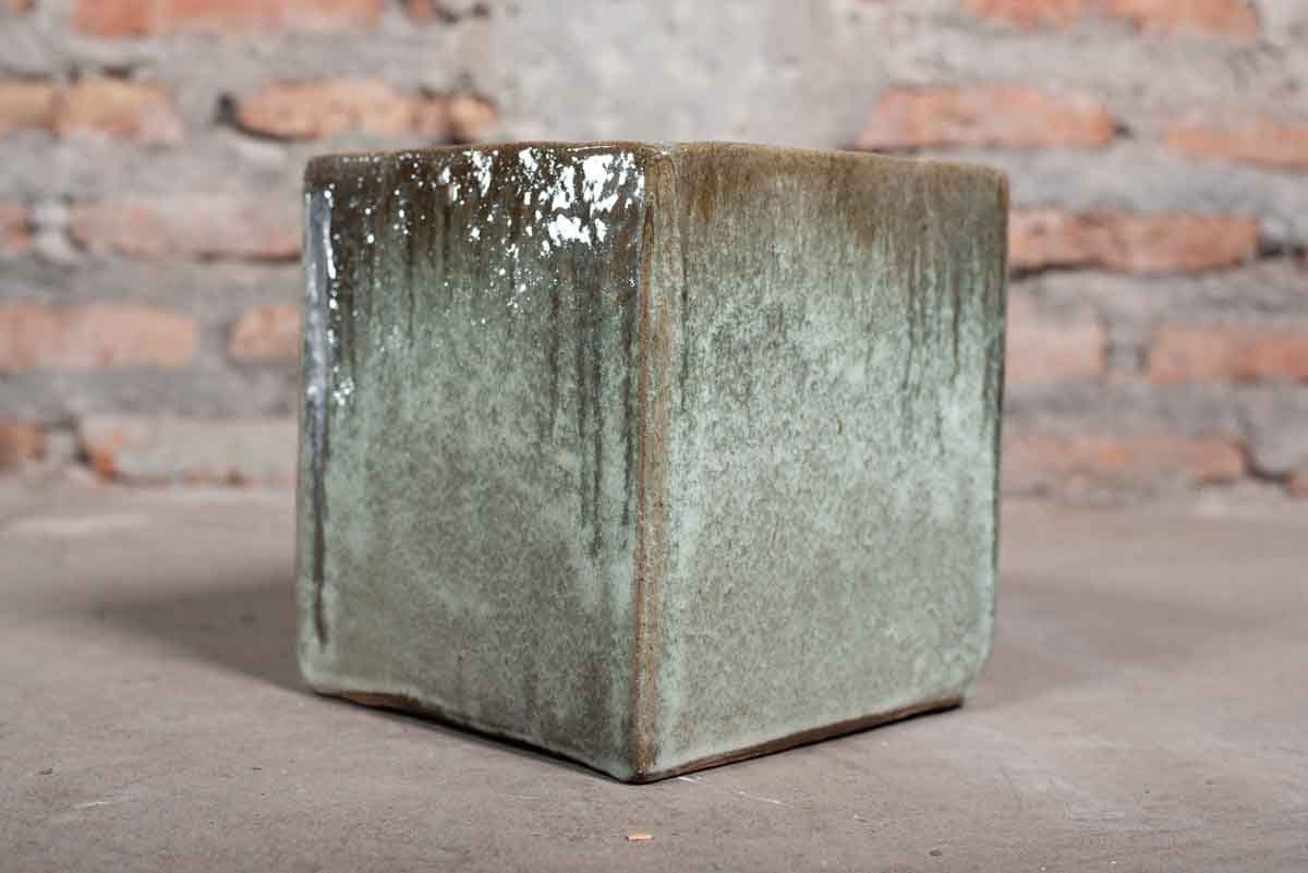 Macetero de Cerámica cuadrado verde