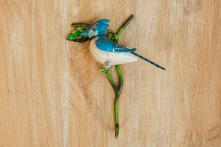 Percha pájaro azul
