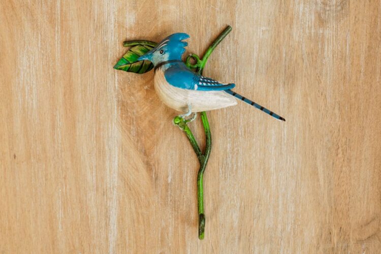 Percha pájaro azul