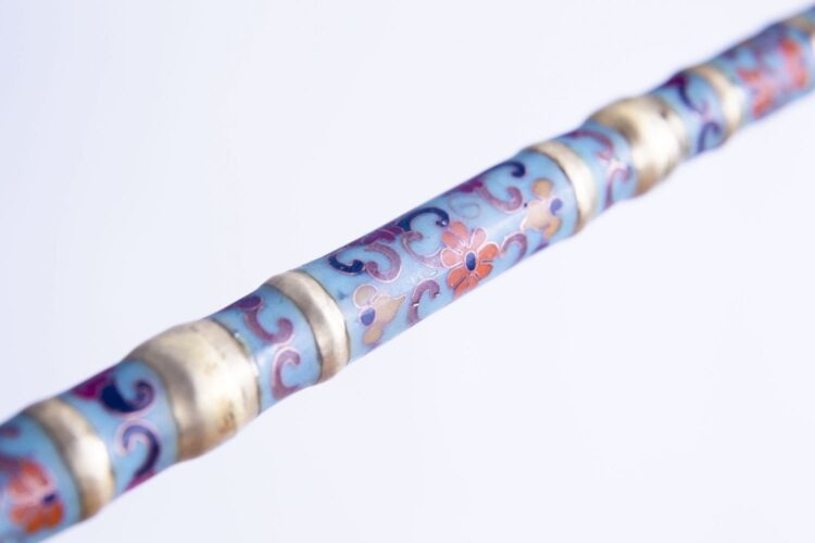 Pipa cloisonné celeste 95 cm - Imagen 2
