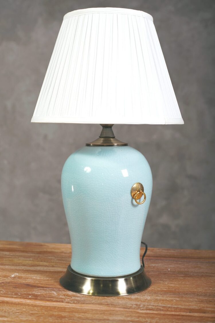 Lámpara de mesa china celeste (solo base) - Imagen 4