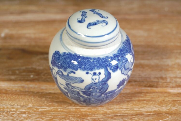 Jarrón clásico chino azul y blanco chico - Imagen 2