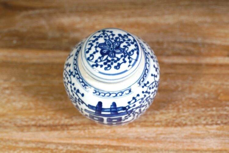 Jarrón clásico chino azul y blanco chico - Imagen 2