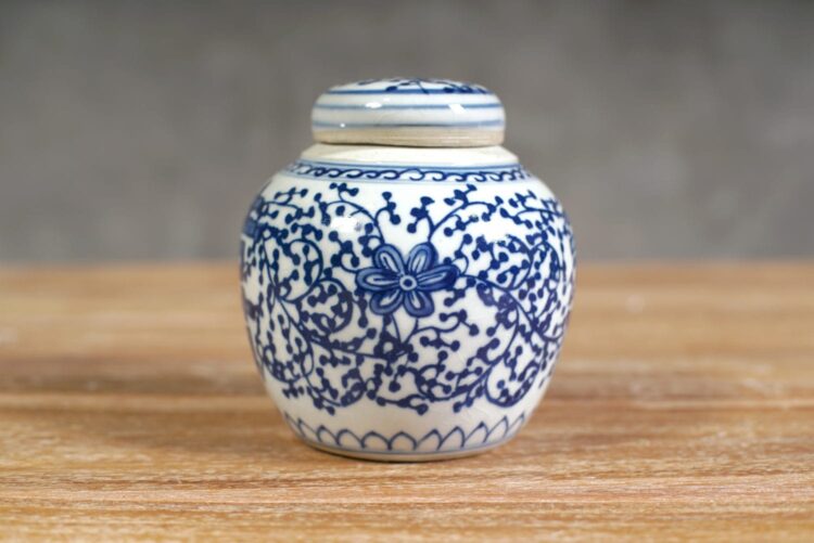 Jarrón clásico chino azul y blanco chico - Imagen 4