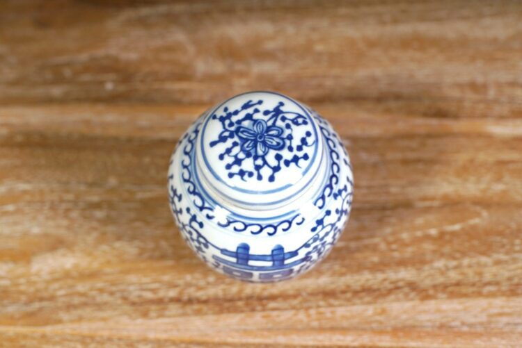 Jarrón clásico chino azul y blanco chico - Imagen 2