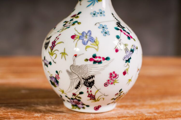 Jarrón aves y flores - Imagen 2