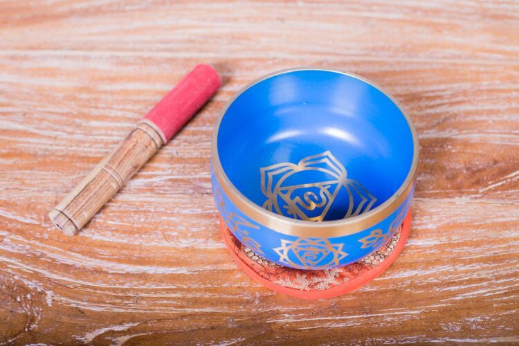 Cuenco tibetano celeste 13 cms - Imagen 2
