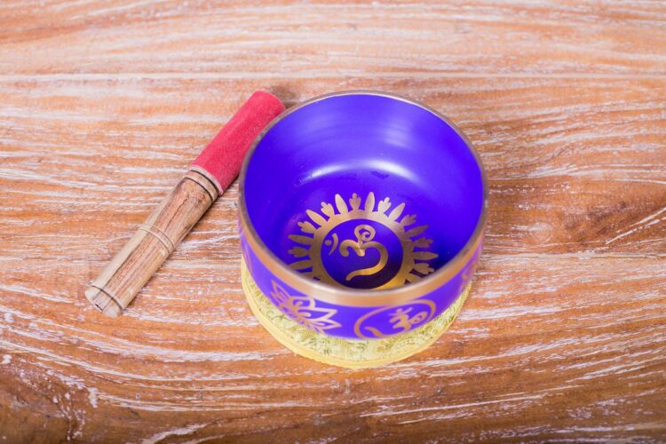 Cuenco tibetano morado 13cms - Imagen 2