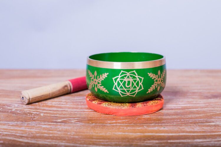 Cuenco tibetano verde 14cms