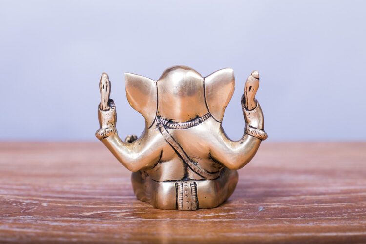 Ganesh Escribano de bronce - Imagen 4