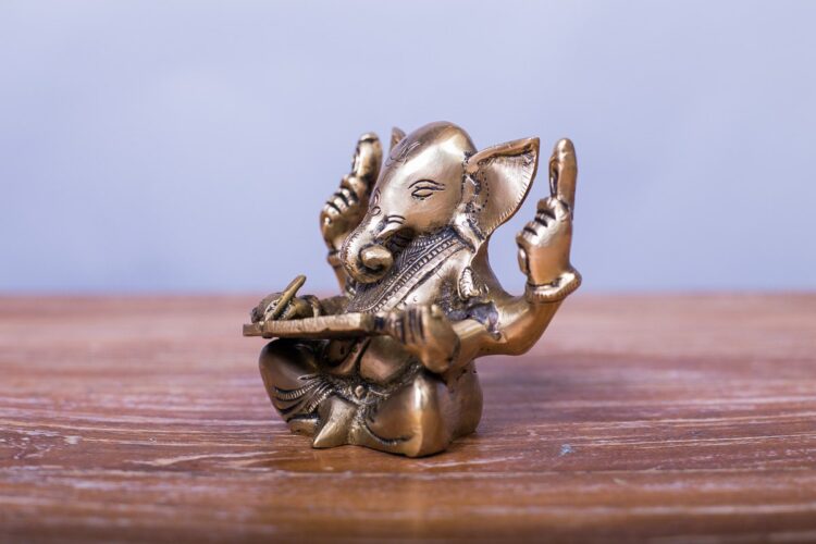 Ganesh Escribano de bronce - Imagen 2