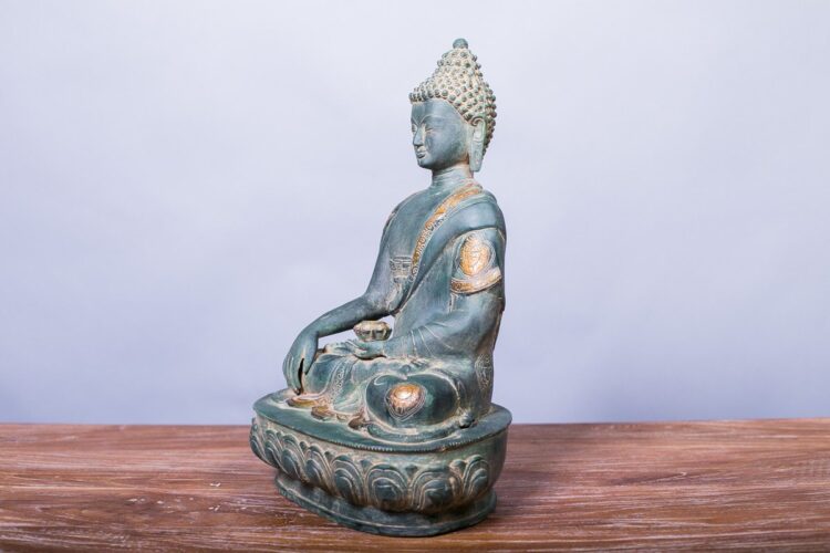 Buda de bronce verde - Imagen 3