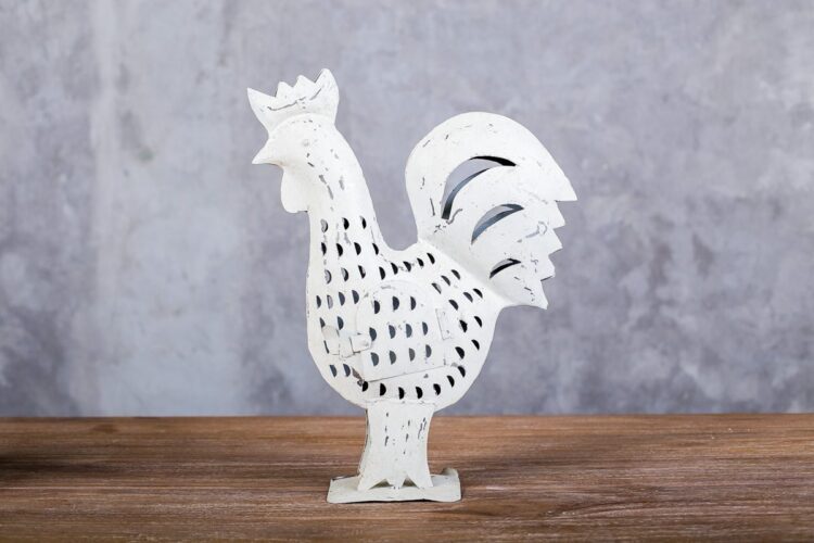 Gallo farol de metal