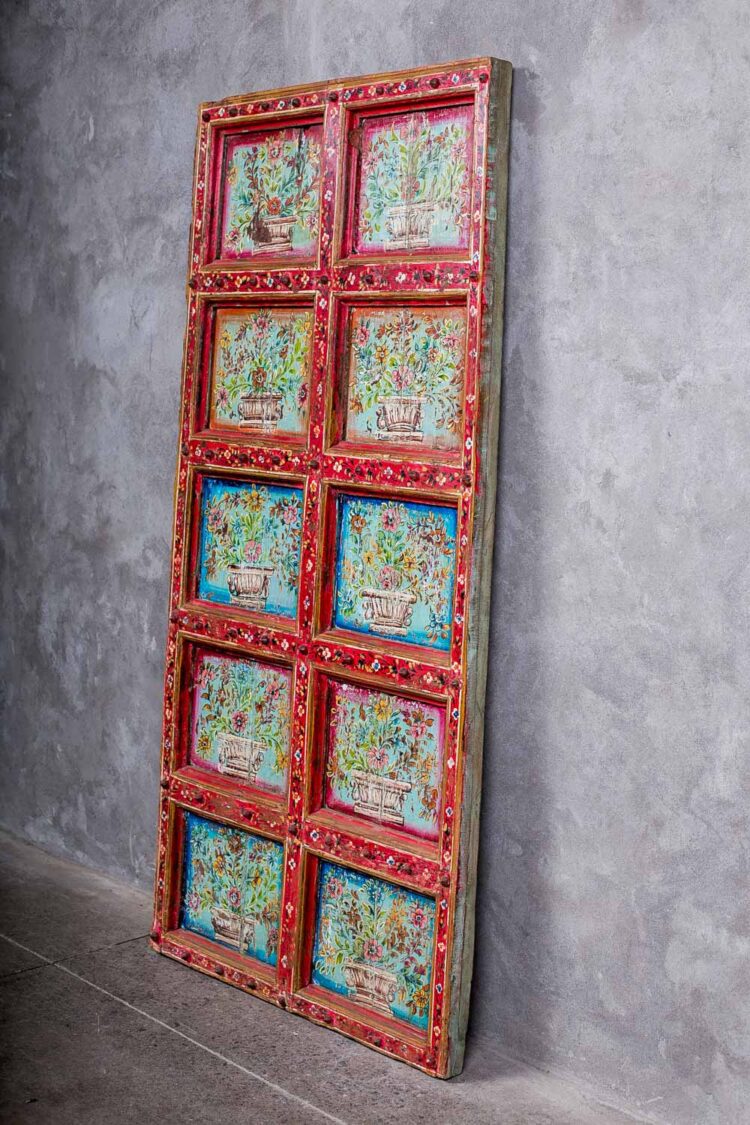 Persiana India pintada a mano roja - Imagen 2