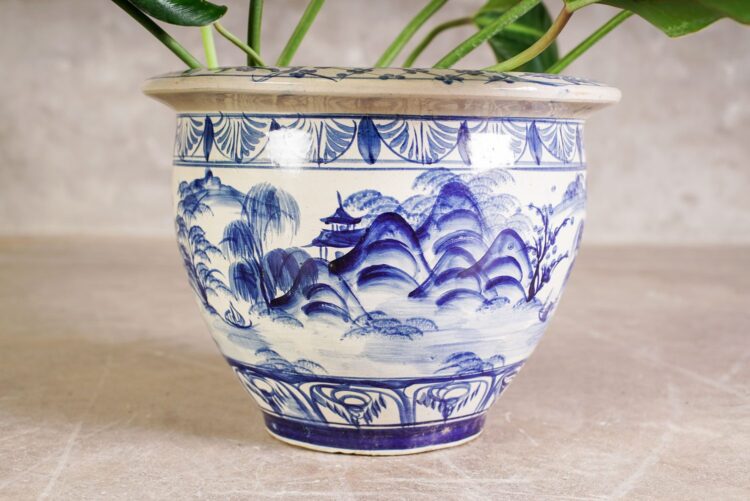 Macetero ceramica motivos orientales - Imagen 2