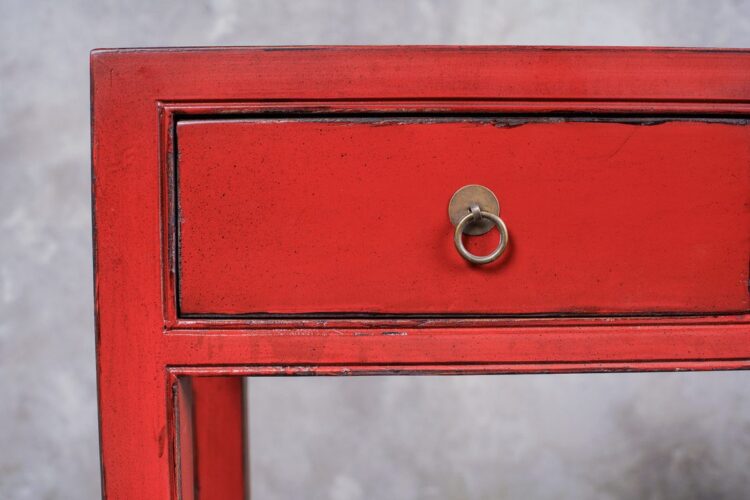 Arrimo lacado rojo base y cuatro cajones - Imagen 4