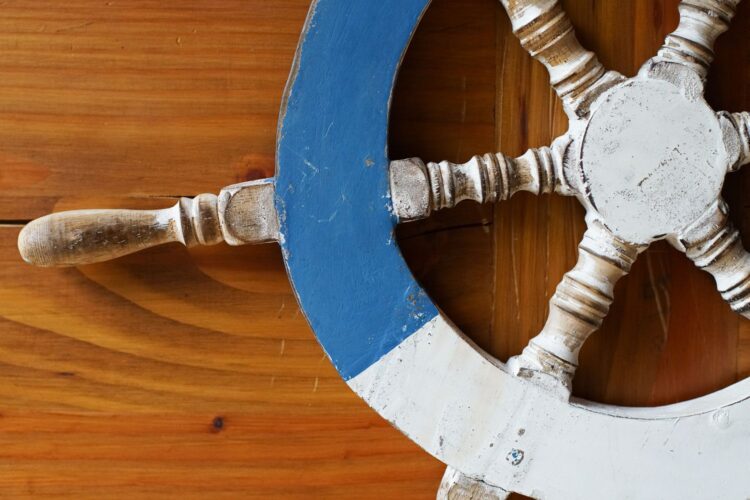Timón de madera (2 colores :celeste y Azul ) - Imagen 5
