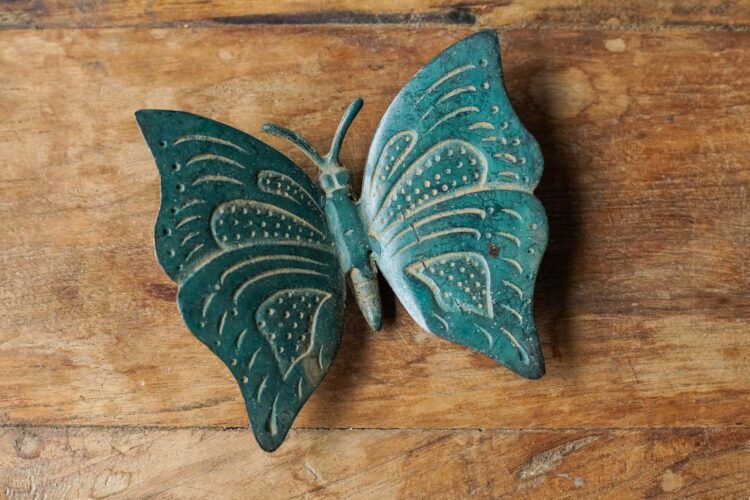 Mariposas decorativas colores verde/plateado - Imagen 2