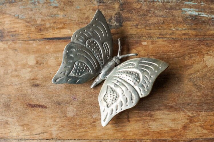 Mariposas decorativas colores verde/plateado - Imagen 3