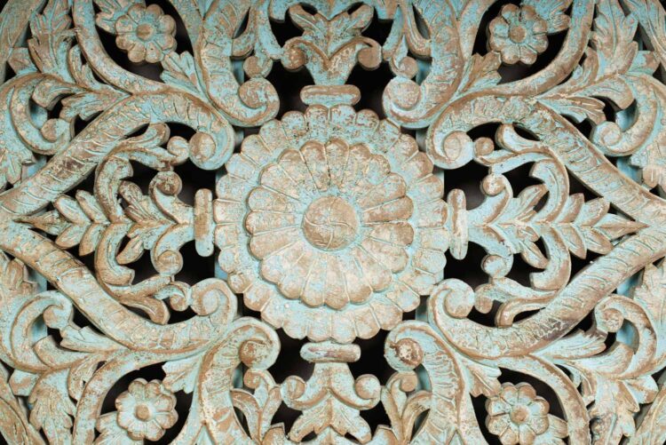 Panel/Respaldo de cama tallado 150x150 cms. celeste - Imagen 2