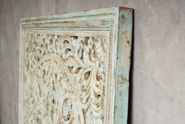 Panel/Respaldo de cama tallado 150x150 cms. celeste - Imagen 4
