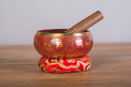 Cuenco tibetano rojo 14 cms diámetro