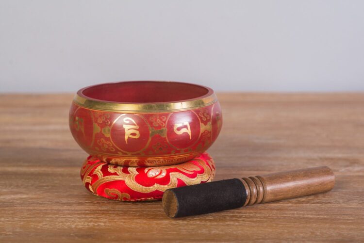 Cuenco tibetano rojo 14 cms diámetro - Imagen 2