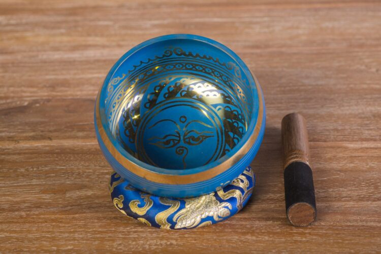 Cuenco tibetano azul 16 cms diámetro - Imagen 3