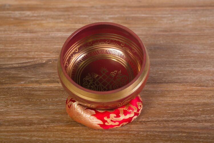 Cuenco tibetano rojo 16 cms diámetro - Imagen 3