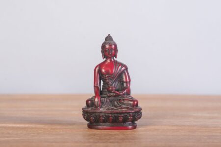 Buda de resina 12 cms. color rojo